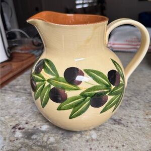 Crate & Barrel Ceramic Oliva Pitcher